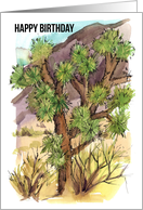 Happy Birthday Joshua Tree Desert Landscape Art card