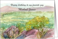 Happy Birthday Favorite Guy Desert Custom Name card