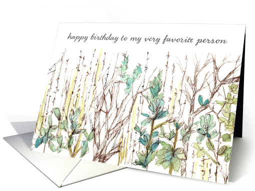Happy Birthday Favorite Person Sagebrush Plants card (1925168)