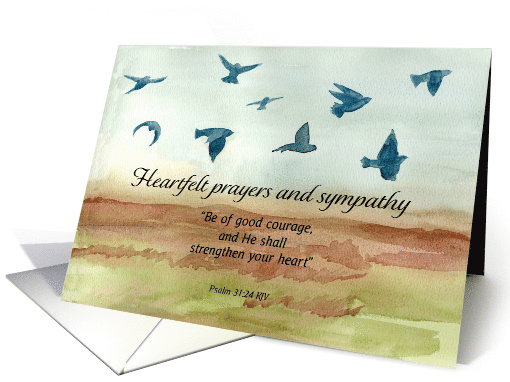 Heartfelt Prayers Sympathy Psalms Birds Flying Sky card (1925908)