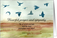 Heartfelt Prayers Sympathy Psalms Birds Flying Sky card