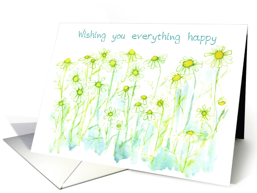 Happy Birthday Chamomile Daisy Flowers card (1928634)