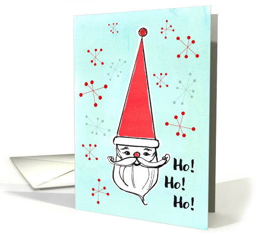 Merry Christmas Santa Claus Ho Ho Ho Snowflakes card (1937662)