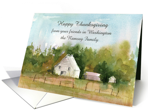 Happy Thanksgiving from Friends Barn Personalized card (1942040)