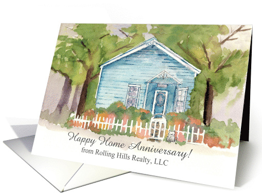 Happy Home Anniversary Real Estate Cottage Custom card (1944106)