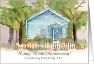 Happy Home Anniversary Real Estate Cottage Custom card