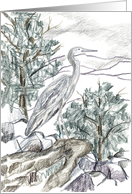 Happy Birthday Heron Rocks Forest Mountains card