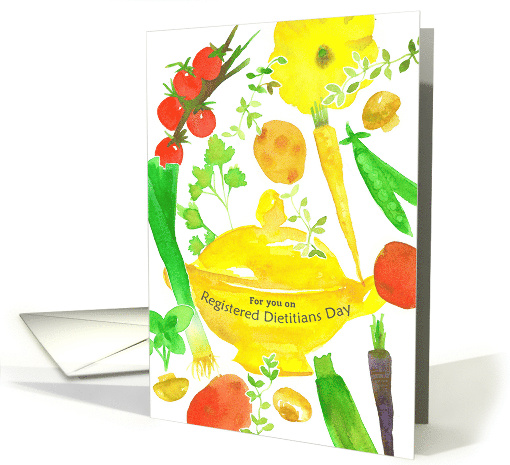 Registered Dietitians Day Nutritionist Vegetable Soup Watercolor card