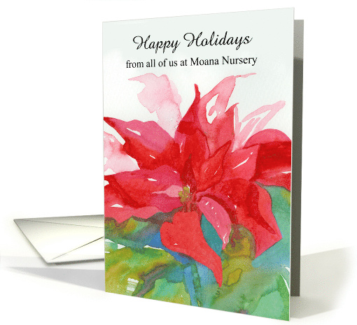 Merry Christmas From Garden Center Poinsettia Custom card (1945430)