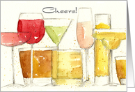 Happy New Year Cheers Cocktail Glasses Spatter card