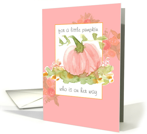 New Baby Gift Little Pink Pumpkin Flowers Custom card (1946808)