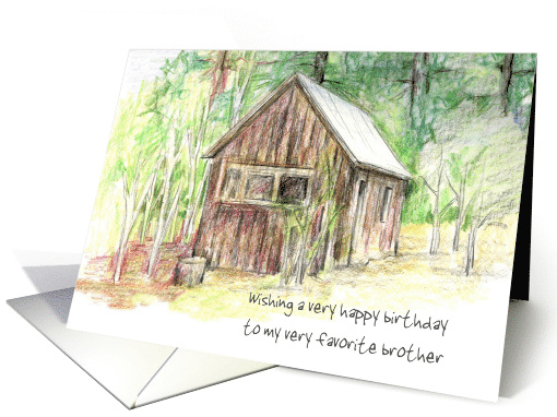Happy Birthday Brother Mountain Cabin Custom card (1946854)