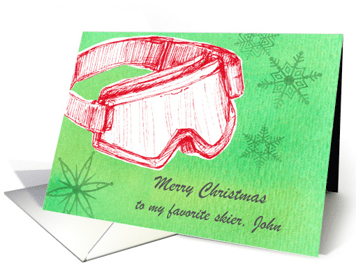 Merry Christmas Favorite Skier Goggles Custom Name card (1948232)