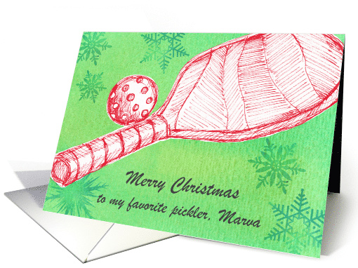 Merry Christmas Favorite Pickleball Player Custom Name card (1948424)