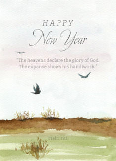 Happy New Year Scripture Psalm 19 Winter Desert Birds