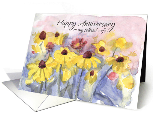 Happy Anniversary Wife Christian Religious Flowers card (1951578)
