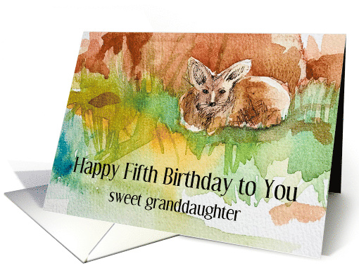 Happy Fifth Birthday Granddaughter Kit Fox Custom card (1954566)