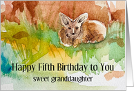 Happy Fifth Birthday Granddaughter Kit Fox Custom card