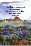 Cancer Survivor Scripture Psalm 28 Desert Lupines card