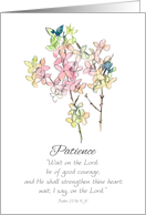 Galatians Fruit of the Spirit Patience Psalm 27 Flowers card