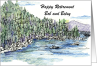 Happy Retirement Boating Mountain Lake Custom Name