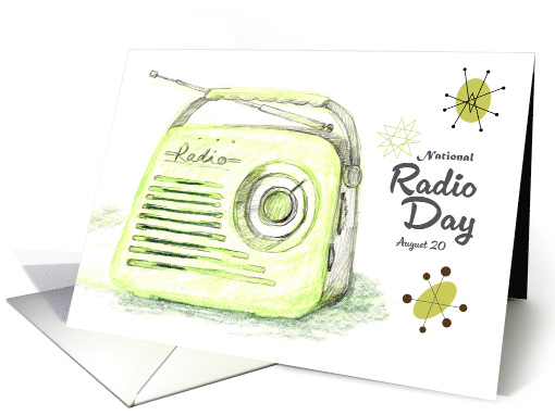 National Radio Day August 20 Vintage Midcentury card (1994506)
