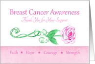 Breast Cancer Awareness Thank You For Your Support card