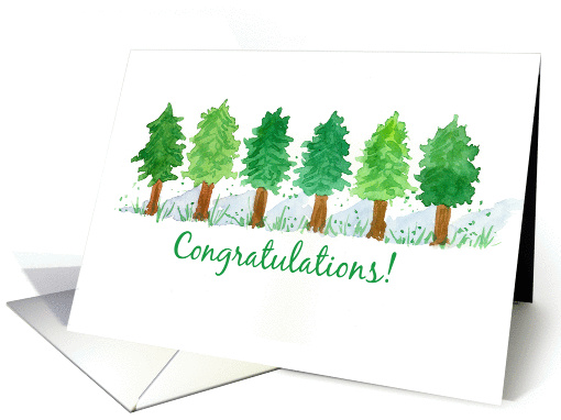 Employee of the Month Congratulations Row of Trees card (201904)