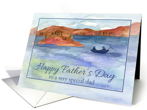 Happy Birthday Father S Day Mountain Lake Fishing Card
