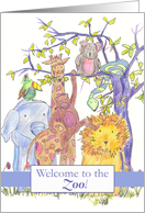 Employee Welcome Aboard Business Card Zoo Animals card