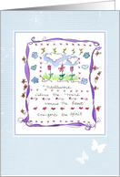 Needlework Sampler Butterflies Watercolor Sketches card