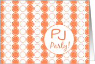 Pajama Party Invitation Orange White Dots card