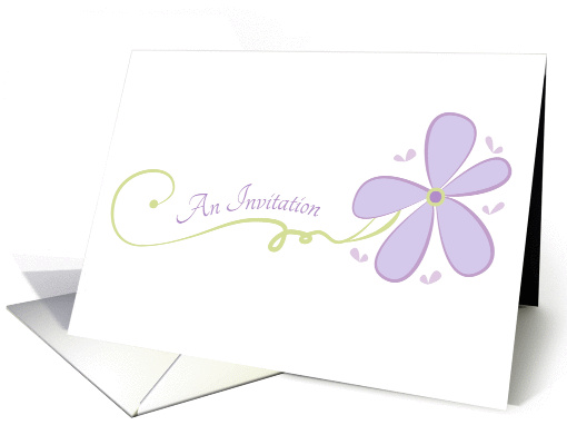 Lingerie Party Invitation Lavender Purple Daisy Flower... (207998)