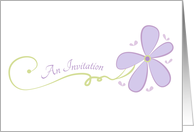 Lingerie Party Invitation Lavender Purple Daisy Flower Elegant Scroll card