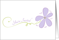 Dance Recital Invitation Purple Lavender Flower Elegant Flourish card