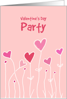 Valentine’s Day Party Invitation Pink Hearts card