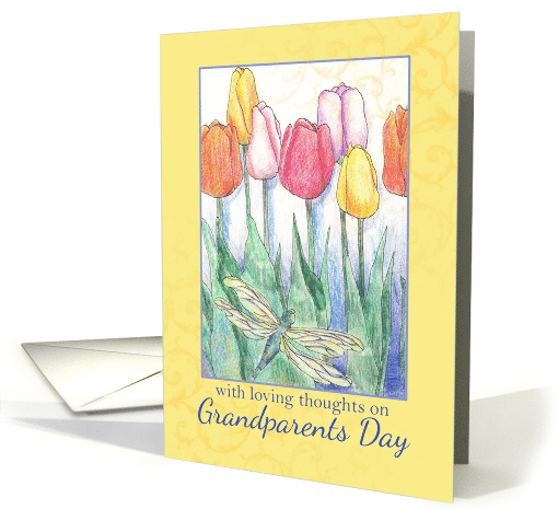 Happy Grandparents Day Tulip Dragonfly card (208726)