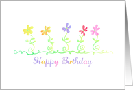 Happy Birthday Neighbor Garden Rainbow Flowers card