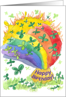 Happy Birthday St. Patrick’s Day Rainbow Clover card