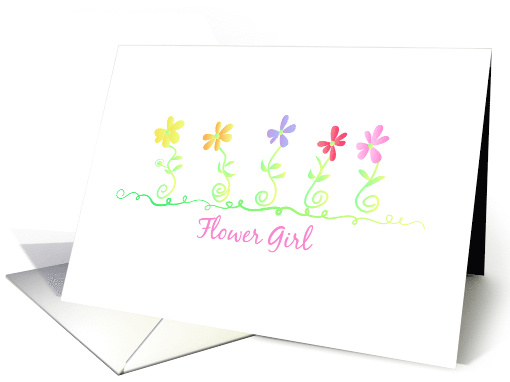 Flower Girl Invitation Wedding Party Colorful Flowers card (212838)