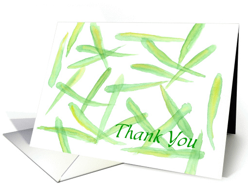 Thank You Financial Services Business Green Leaves card (214551)