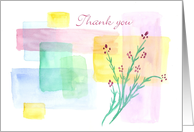 Thank You Healthcare Business Mauve Watercolor Flowers card