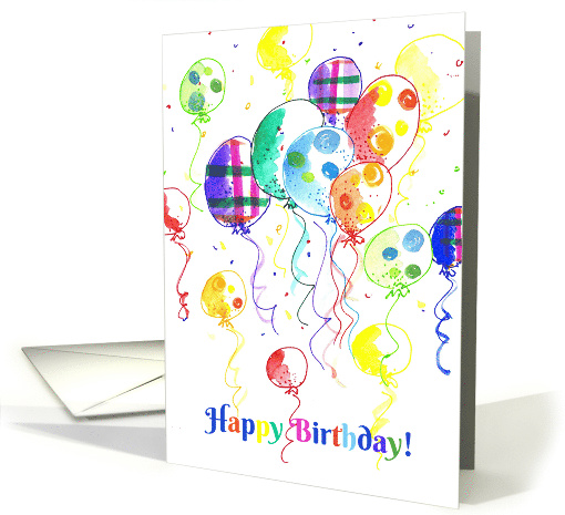 Happy Birthday Balloons Rainbow Colors card (219080)