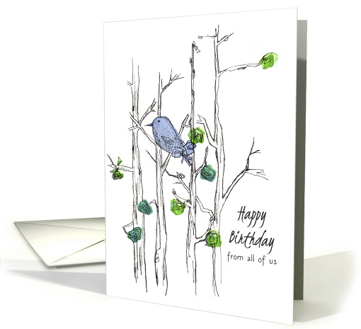 Happy Birthday From All Of Us Bluebird Trees card (219090)
