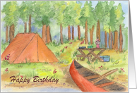 Happy Birthday From All Of Us Camping Scene card