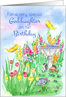 Goddaughter Birthday Rabbit Butterflies Spring Flower Garden card