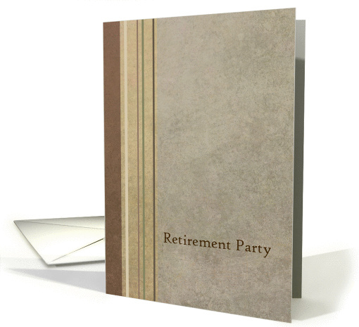 Retirement Party Invitation Elegant Earth Tone Stripe Design card