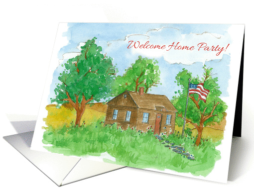Welcome Home Invitation Military Patriotic Flag Country Home card