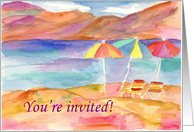 Beach Party Invitation Lake Tahoe Mountains card
