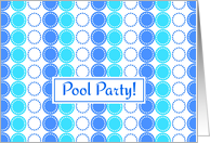 Pool Party Invitation Swimming Blue White Turquoise Dots card